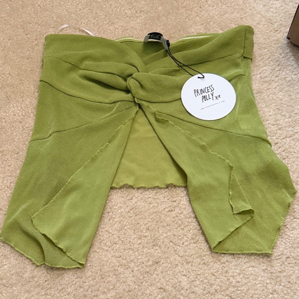 Princess Polly Lime Twist-Front Top